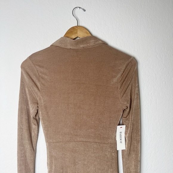 Bardot The Gathered Slinky Dress in Stone - Picture 7 of 9